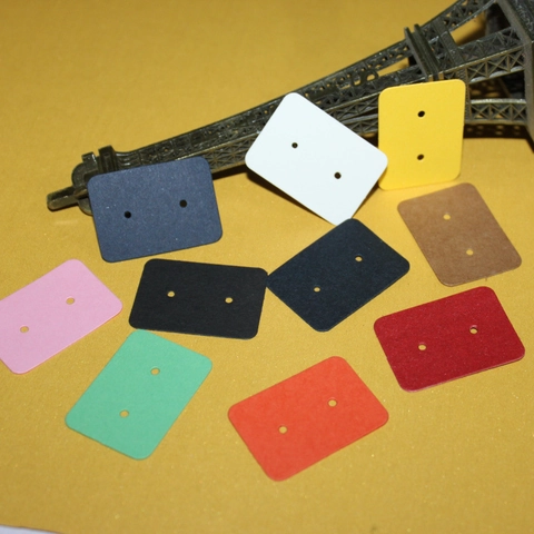 Kraft Paper Earring Display Cards Rectangle Double Holes Jewelry Packaging Stud Earrings Accessories