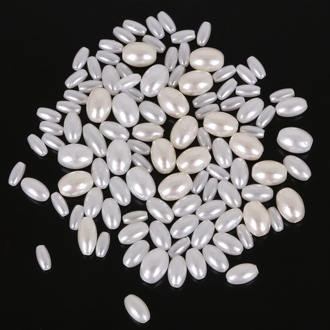 Oval Reisform ABS Imitation Künstliche Perle Lose Künstliche Perlen Für DIY Schmuckherstellung Armband Halskette Zubehör Hochglanz Glatt