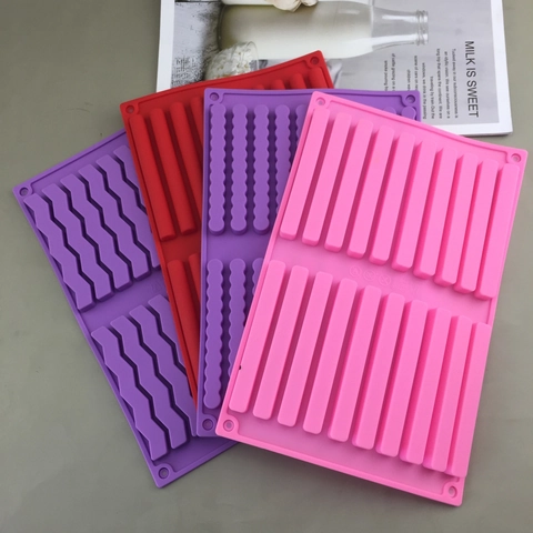 Stampo In Silicone A Strisce Forme Ondulate Quadrate Intrecciate Per Cioccolato Sapone Fondant DIY Cottura Resistente Al Calore