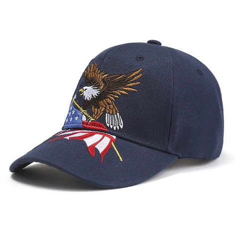 Casquette De Baseball Unisexe 100 Pour Cent Coton Avec Broderie Aigle Et Drapeau Américain Lettres USA Chapeau Réglable