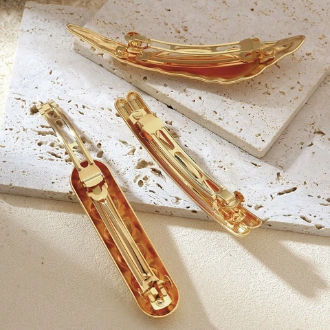 Mollette Per Capelli In Metallo Dorato Minimaliste Irregolari Lega Fermagli A Molla Forcina Geometrica Accessori Moda Per Donna