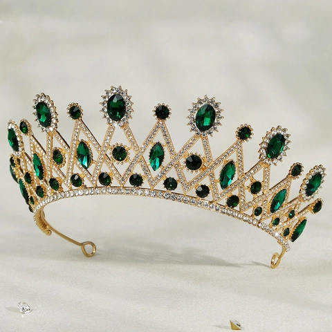 Corona Da Sposa Barocca Tiara Lega Strass Copricapo Luccicante Per Matrimonio Festa Spettacolo Stile Reale Vintage
