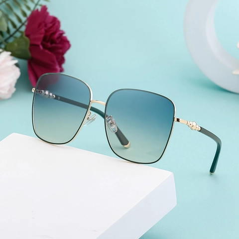 Lunettes De Soleil Carrées Surdimensionnées Pour Femmes Style Vintage Protection UV400 Monture PC Verres Dégradés
