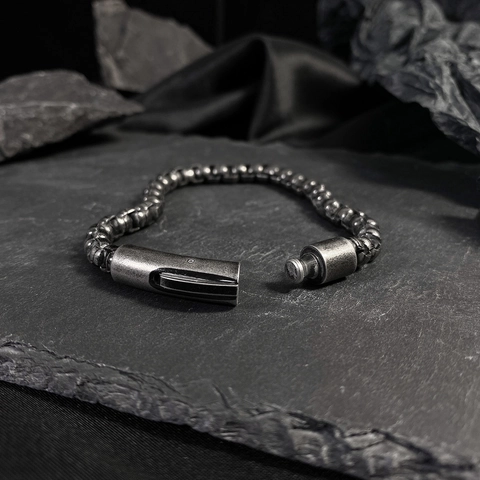 Pulsera De Cadena De Caja Para Hombre De Acero Inoxidable Con Cierre Magnético Estilo Hip Hop Industrial Tendencia