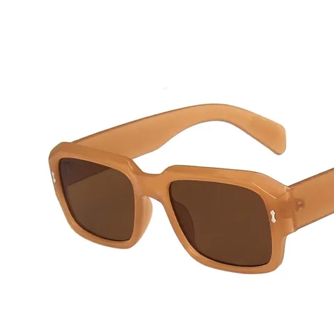 Gafas De Sol Cuadradas Grandes Montura PC Protección UV400 Remaches Retro Moda Unisex