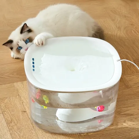 Automatic Pet Water Fountain Quiet Circulation Filter Whale Shape Transparent Tank Food Grade Drinking Dispenser