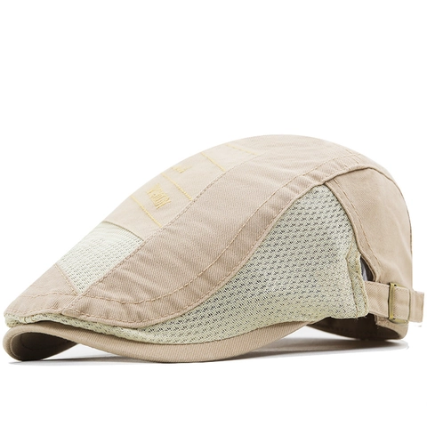 Gorra Ivy De Malla Transpirable Ajustable De Lona De Algodón Flat Cap Estilo Británico Retro Moda Para Hombres Mujeres