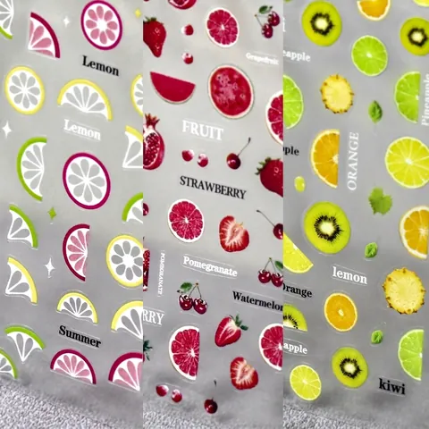 Adesivi Per Unghie Alla Frutta Ultrasottili Adesivi Relief Fragola Limone Arancia Decalcomanie Estate Decorazione Fai Da Te Per Donne