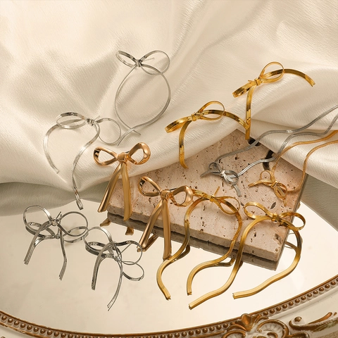 Elegante Edelstahl Schleife Quaste Ohrringe Für Damen 18 Karat Vergoldet Lange Schlangenkette Ohrhänger Party Mode Schmuck