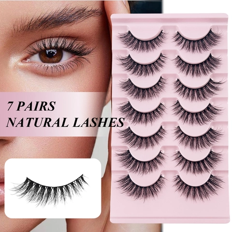 Natural False Eyelashes Synthetic Fiber Thin Band Reusable Long Dense Eye Makeup Extension Beauty For Women