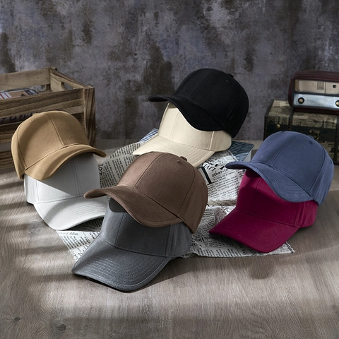 Baseball Cap Minimalist Washed Cotton For Men Women Large Head Circumference Adjustable Retro Solid Color Sun Hat