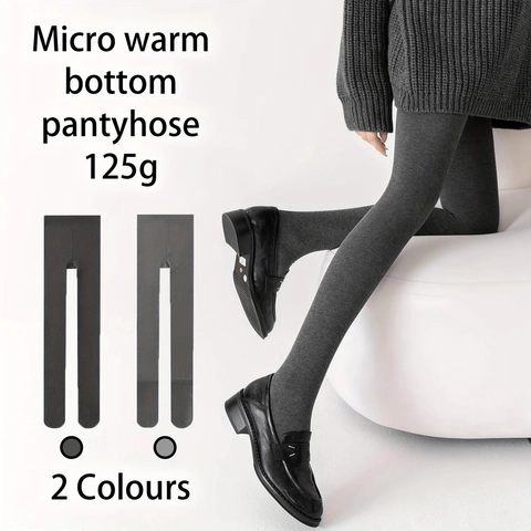 Women Ribbed Cotton Tights High Waist Abdominal Compression Thermal Full Foot Stirrup Leggings Autumn Winter Warm