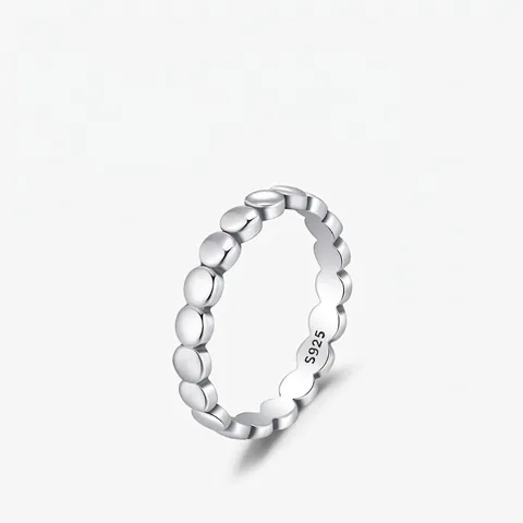 Perlenring 925 Sterling Silber Minimalistische Kugelkette Geometrischer Modeschmuck Für Frauen Elegantes Stapelbares Design