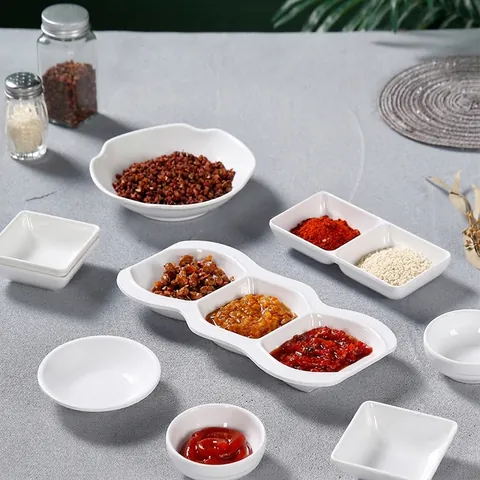 Salsa Dish Bianco Melamina A5 Piatti Per Intingoli Ciotole Per Condimento Per Ristorante Hot Pot Catering Forme Divise