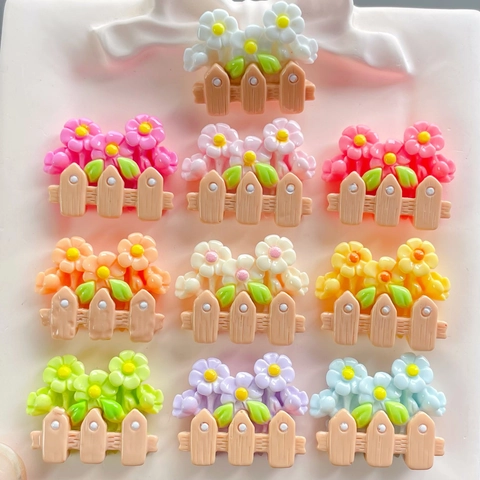 Resin Flower Fence DIY Accessories Colorful Floral Hedge For Hair Clip Keychain Decoration Jewelry Making Cabochons