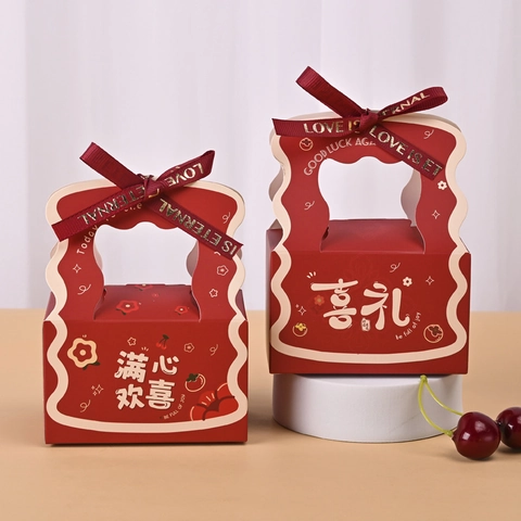 Scatola Per Caramelle Da Matrimonio Portatile Confezione Regalo In Carta Con Manico In Nastro Motivo Floreale Per Celebrazione Di Feste