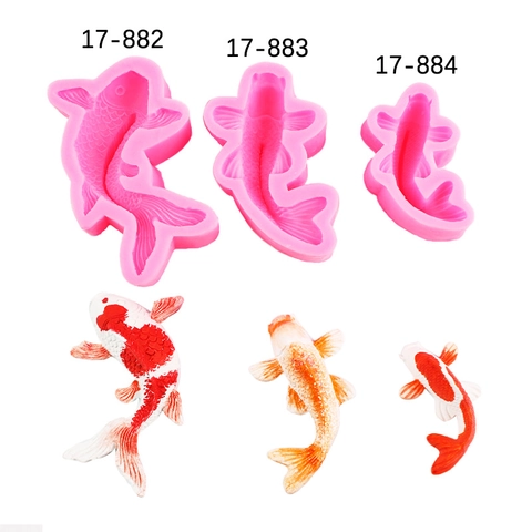 Koi Fisch Silikonform Für Schokolade Tortendeko DIY Fondant Gelee Harz Handwerk Flexible Backform