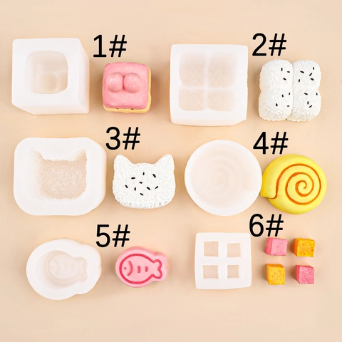 Silikonform DIY Handgemachtes Dessert Reisball Fisch Katze Form Für Aroma Kerze Seife Epoxidharz Kuchen Deko