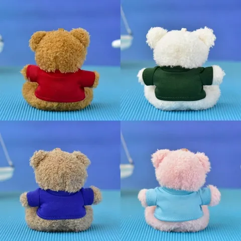 Mignon Mini Ours en Peluche Porte-clés Jouet Animal Rembourré Sac à Dos Pendentif Poupée Pour Sac à Main Accessoire Clé Pour Enfants Femmes Fête Cadeau