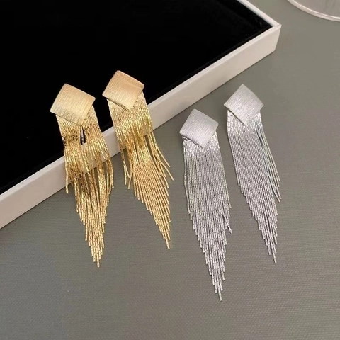 Raute Quasten Ohrhänger Mit 925 Sterling Silber Ohrstecker Kupfer Metall Gebürstet Geometrischer Schmuck Damen