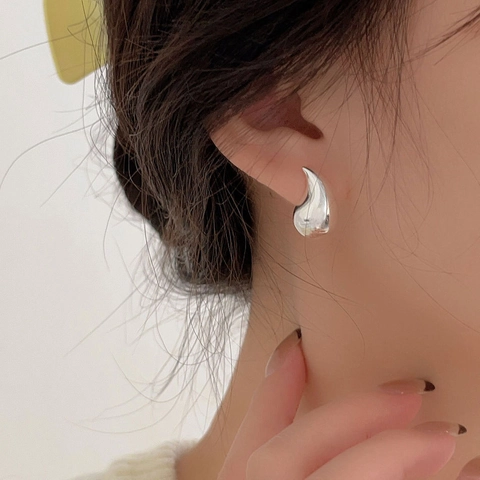 Pendientes de Botón de Gota de Agua de Plata de Ley 925 Para Mujer Diseño Vintage de Alta Gama Pendientes de Joyería Regalo