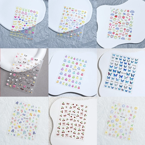 3D-Relief-Nagelaufkleber Holografische Selbstklebende Abziehbilder Für DIY-Maniküre-Dekoration PET-Material