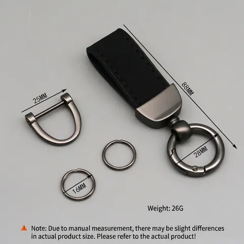 PU-Leder Auto Schlüsselanhänger Mit Zinklegierung Schnalle Anti-Verlust D-Ring Schlüsselring Gurt Für Herren Damen Business Geschenk Auto Zubehör