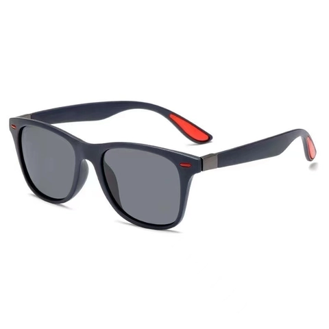 Occhiali Da Sole Quadrati Classici Da Uomo Montatura PC Nero Opaco Lenti AC Protezione UV400 Guida Sportiva Moda