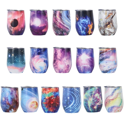 Insulated Wine Tumbler Double Wall Stainless Steel Vacuum Eggshell Cup With Lid For Coffee Juice Outdoor Travel Home
