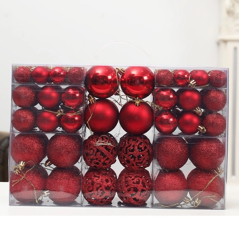 Kerstballen Plastic Gemengde Maten Glitter Mat Glanzend Hol Boomversieringen Vakantie Feest Woondecoratie