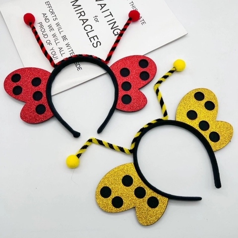 Insekt Biene Marienkäfer Antennen Stirnband Glitzer Flügel Party Cosplay Haarschmuck Kinder Mädchen Geburtstag Kostüm Dekorativ