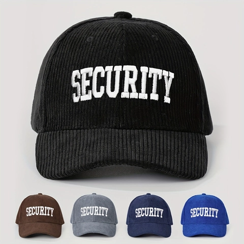 SECURITY Buchstaben Stickerei Corduroy Baseball Cap Verstellbare Retro Taktische Sonnenkappe Für Damen Herren