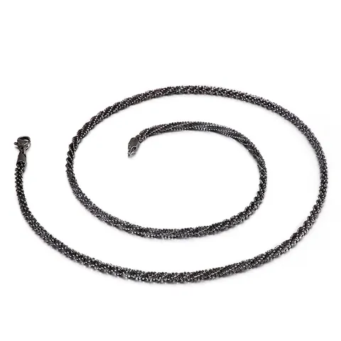 Collana A Catena Uomo Acciaio Inossidabile 316L Design Corda Intrecciata Finitura Antica Retro Punk Gioielli