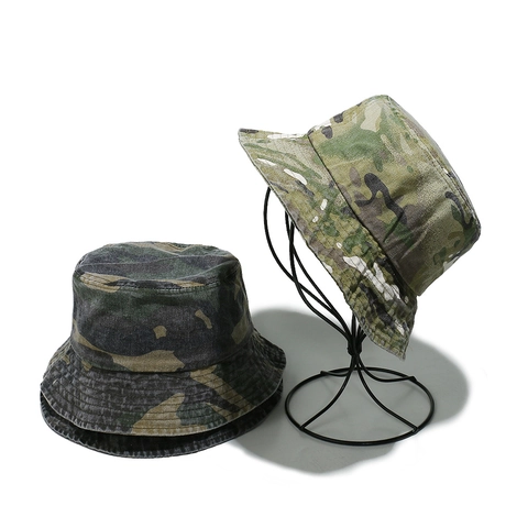 Cappello Da Pescatore Camouflage In Cotone Lavato Vintage Escursionismo All'aperto Protezione Solare Traspirante