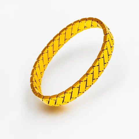 Jonc Tissé en Acier Titane Minimaliste pour Femme Plaqué Or Argent 18K Bracelet Ouvert Croisé Ajouré Bijoux de Mode
