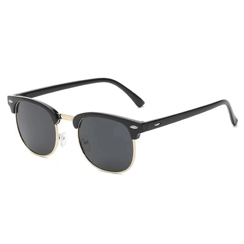 Occhiali Da Sole Polarizzati Retro Uomo Donna Stile Clubmaster Mezza Montura Anti Luce Blu Montatura In Metallo UV400