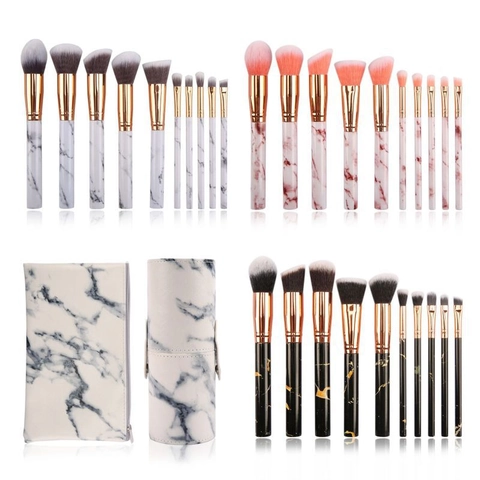 Makeup Pinsel Marmor Muster Griff Synthetikfasern Professionelles Beauty Tool Gesicht Auge Foundation Lidschatten