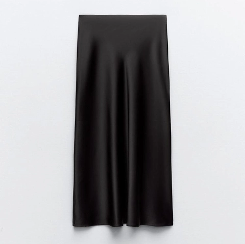 High Waist Satin Midi Skirt Satiny Solid Color Slim Fit Straight Long Skirts For Women Elegant Minimalist French Style