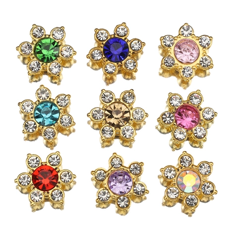 Bottoni In Strass A Forme Di Fiore Lega Vetro Fiore Di Prugno Per DIY Creazione Di Gioielli Decorazione Di Vestiti Accessorio