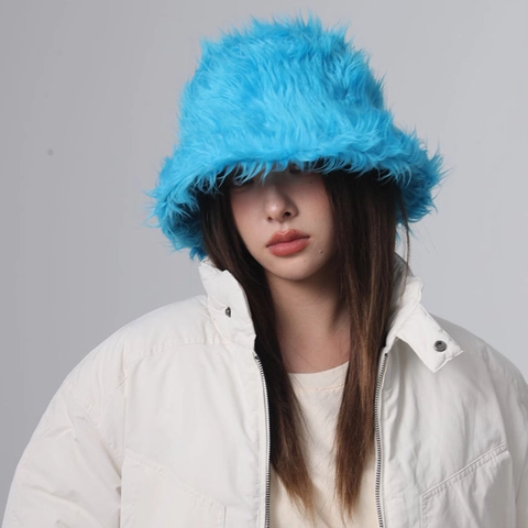 Kunstfell Fischerhut Winter Warm Langplüsch Einfarbig Weich Beckenhut Für Damen Outdoor Mode Trendige Kopfbedeckung