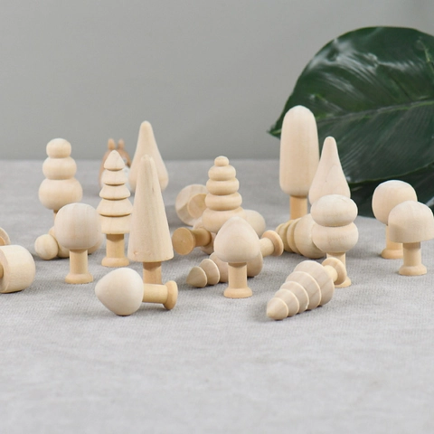 Unbehandelte Holz Bäume Pilze Basteln Unlackiertes Natürliches Lotusholz Für DIY Malerei Schreibtisch Dekoration Ornamente Kinder Kunst