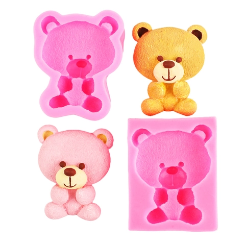 Stampo In Silicone Per Orsetto Cartone Animato 3D Consistenza Pelo Realistica Per Decorazione Torte Cottura Candele Aromaterapia Gesso DIY