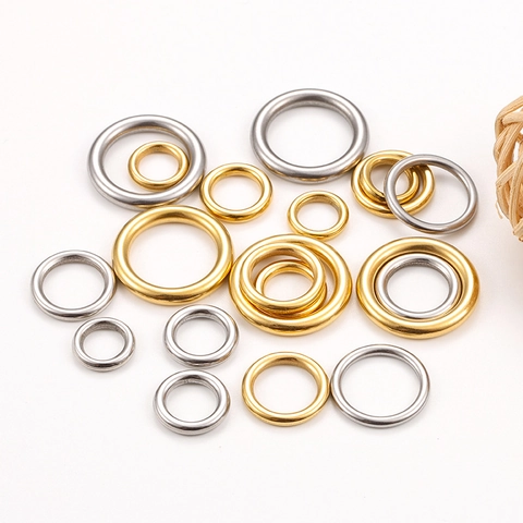 Anelli Senza Saldatura in Acciaio Inossidabile Componenti per Gioielli DIY Connettori Oro Argento per Bracciali e Collane