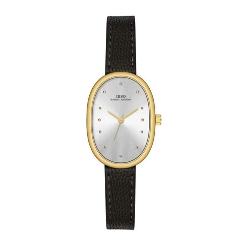 Orologio Al Quarzo Da Donna Elegante Cassa In Lega Ovale Cinturino In Vera Pelle Orologio Da Polso Stile Vintage
