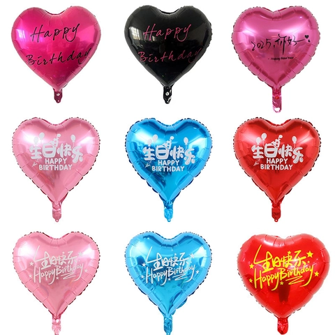 Palloncini In Alluminio A Forma Di Cuore Decorazioni Per Matrimoni Capodanno Festa Di Compleanno Romantico I Love You Happy Birthday Stampato