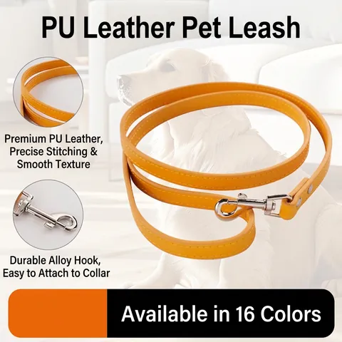PU Leather Pet Leash Durable Dog Walking Lead With Alloy Swivel Hook Colorful For Cats And Small Medium Dogs