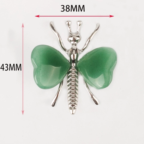 Schmetterling Figur Naturkristall Stein Herz Flügel Legierung Metall Desktop Ornament Moderne Haus Dekoration