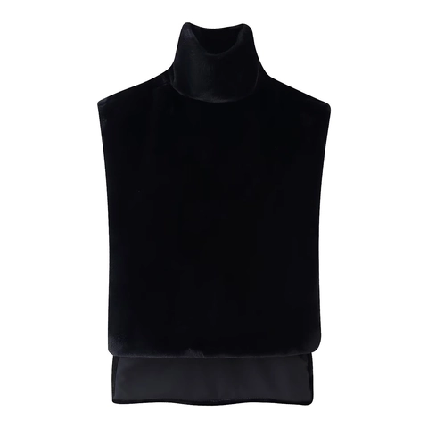 Dames Imitatiebont Hoge Kraag Afneembare Kraag Winter Warm Pullover Nekwarmer Sjaal Retro Effen Kleur Mode Accessoire