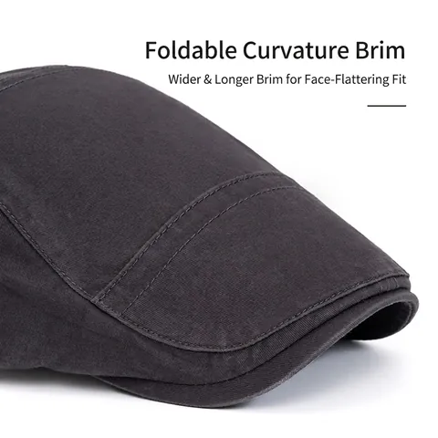 Retro Schirmmütze Aus Gewaschener Baumwolle Verstellbar Newsboy Hat Herren Damen Klassisch Lässig