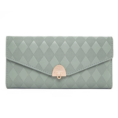 Dames Lange Portemonnee PU Leer Gewatteerd Envelop Clutch Handtas Grote Capaciteit Multi Kaartsleuven Elegant Zoet Stijl